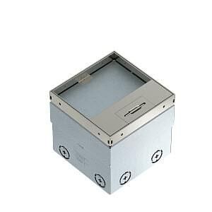 Dėžutė su nerūdijančio plieno dangčiu grindinė su įgilinimu 15mm 2 lizdai 125x125mm H110-130mm UDHOME2 GV15V - OBO BETTERMANN