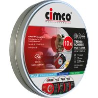 Rinkinys diskų pjovimo metalui 115x1.2/22.23mm plienui, akmeniui [rinkinyje 10 vnt.] - CIMCO