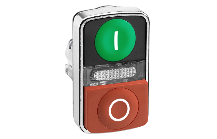 Galvutė mygtukui dviguba I-O žalias lygus, raudonas iškilus - SCHNEIDER ELECTRIC