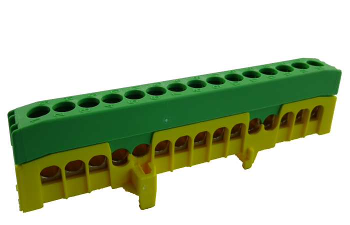 Gnybtas 15x16mm2 geltonai žalias izoliuotas PE15-F2 - POLLMANN