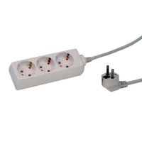 Ilgiklis 3m 3 lizdų su įžeminimu baltas - ACUMA