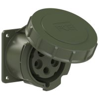 Lizdas CEE į/l 5P 32A 400V 6h IP67 žalias [75x75] - PCE