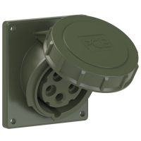Lizdas CEE į/l 5P 16A 400V 6h IP67 žalias kampinis [92x100] - PCE