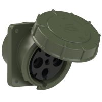 Lizdas CEE į/l 4P 125A 400V 6h IP67 žalias kampinis [120x130] POWER TWIST - PCE