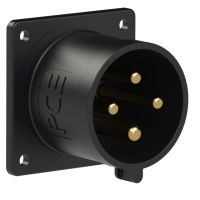 Kištukas CEE į/l 4P 32A 400V 6h IP44 TT juodas [70x70] - PCE