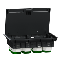 Dėžutė grindinė su dangčiu 12 vietų IP24 plastikinė 70x224x345mm Unica - SCHNEIDER ELECTRIC