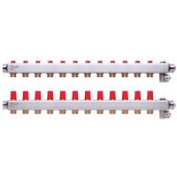 Kolektorius grindų šildymui nerūdijančio plieno su rankiniu nuorinimu 1'' 12+12 SSM-12 [pak. po 2 vnt.] - DANFOSS
