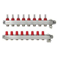 Kolektorius grindų šildymui nerūdijančio plieno su srauto matuokliu ir rankiniu nuorinimu 1'' 8+8 SSM-8 [pak. po 2 vnt.] - DANFOSS