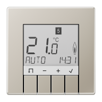 Termostatas p/t patalpos su ekranu programuojamas plieninis TRUD ES 231 - JUNG
