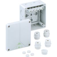 Dėžutė v/t [110x110x67] IP65/IP54 su gnybtais 5x6mm2 pilka be halogenų Abox 060-6 - SPELSBERG