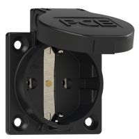 Lizdas SCHUKO į/l 16A 230V IP54 [50x50] juodas - PCE