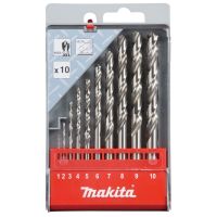 Rinkinys grąžtų metalui (1-10mm) HSS-G [rinkinyje 10 vnt.] - MAKITA