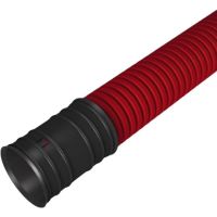 Vamzdis gofruotas D125/106.7 750N raudonas su mova be tarpinės EVOCAB HARD [6m] - EVOPIPES