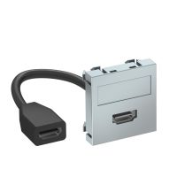 Lizdas HDMI kanalui plokščias Rapid 45 aliuminio spalvos MTG-HD F AL1 - OBO BETTERMANN