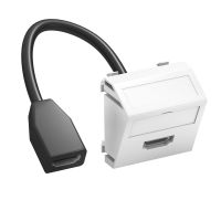 Lizdas HDMI kanalui kampinis Rapid 45 baltos matinės spalvos MTS-HD F RW1 - OBO BETTERMANN