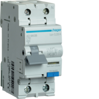 Relė srovės nuotėkio RCBO 2P 10A C 30mA su automatu 6kA AC-tipas - HAGER