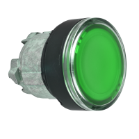 Galvutė mygtukui žalia skaidri be fiksacijos 22mm su LED pašvietimu IP66 ZB4 Harmony - SCHNEIDER ELECTRIC