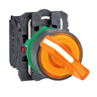 Perjungiklis 2 padėčių 1no+1nc oranžinis skaidrus su fiksacija su LED pašvietimu 24V AC/DC XB5 Harmony - SCHNEIDER ELECTRIC