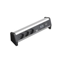 Lizdų blokas v/t SCHUKO 3x230V 1xUSB 2xCAT6a, GST18 jungtis DESK1 - BACHMANN
