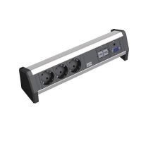 Lizdų blokas v/t SCHUKO 3x230V 1xUSB 2xCAT6a 1xVGA + audio 3.5mm lizdas, GST18 jungtis DESK1 - BACHMANN
