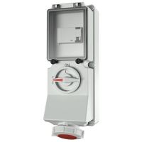 Lizdas CEE v/t 5P 32A 400V IP67 6h FI 30mA su kirtikliu DUO - MENNEKES