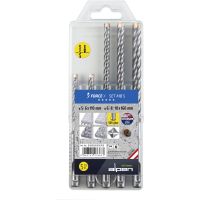 Rinkinys grąžtų keturbriaunis 5/6x110mm, 6/8/10x160mm SDS-PLUS PLW FORCE X [pak. po 5 vnt.] - ALPEN
