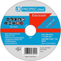 Diskas pjovimo 125mm 0.6mm metalui PTINS125 [pak. po 10 vnt.] - PROTEC