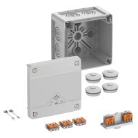 Dėžutė v/t [102x102x70] IP66/67/69 su gnybtais 3x4mm2 pilka be halogenų AboxProSLK-4 - SPELSBERG