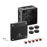 Dėžutė v/t [102x102x70] IP66/67/69 su gnybtais 4x1.5/4mm2 juoda be halogenų AboxPro040-4/sw - SPELSBERG
