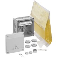 Dėžutė v/t [127x127x75] IP68 su gnybtais ir sandarinimo geliu 5x6mm2 pilka be halogenų AboxProXT-6 - SPELSBERG