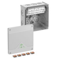 Dėžutė v/t [152x152x80] IP66 su gnybtais 3x6mm2 pilka be halogenų AboxSLK-6 - SPELSBERG
