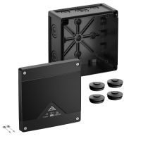 Dėžutė v/t [152x152x85] IP66/67/69 tuščia juoda be halogenų Abox100-L/sw - SPELSBERG
