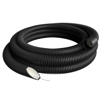 Vamzdis gofruotas D160 750N juodas be halogenų EVOCAB FLEX FR UV 0H [25m] - EVOPIPES