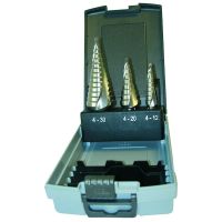 Rinkinys grąžtų pakopinių M4-M12, M4-M20, M4-M30 PSTBS (freza) [rinkinyje 3 vnt.] - PROTEC
