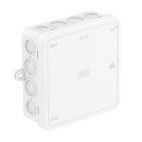 Dėžutė v/t [104x100x40] IP55 tuščia balta be halogenų su tvirtinimo auselėmis A14 HF RW - OBO BETTERMANN
