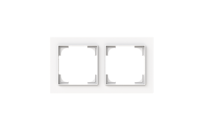Rėmelis dvigubas baltos matinės spalvos 1722-44M-500 Busch-Art Linear - ABB