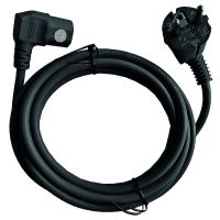 Kabelis maitinimo 3m H05VV-F 3x1 SCHUKO - C13 kampinis juodas PKGZLW 310-3S - PROTEC