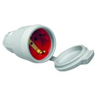 Lizdas a/k SCHUKO su dangteliu ir įžeminimu 3x2.5mm2 16A/250V IP44 pilkas PPKU20 - PROTEC