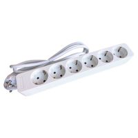 Ilgiklis 1.4m 6 lizdų H05VV-F 3x1.5mm2 IP20 baltas PTSD 6w - PROTEC