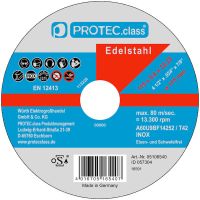 Diskas pjovimo 115mm 0.6mm metalui PTINS125 [pak. po 10 vnt.] - PROTEC