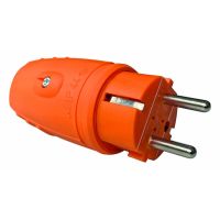 Kištukas SCHUKO a/k 3P 16A 250V AC guminis oranžinis IP44 PGSO44 - PROTEC