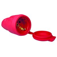Lizdas SCHUKO a/k 3P 16A 250V AC su dangteliu guminis raudonas IP44 PGKR44 - PROTEC