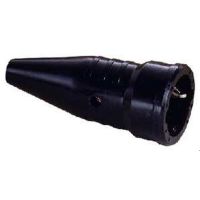 Lizdas a/k guminis su įžeminimu 16A 250V 3x2.5mm2 juodas IP20 PVGK - PROTEC