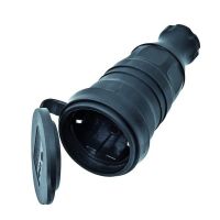 Lizdas a/k guminis su įžeminimu juodas IP44 PSMARTK - PROTEC