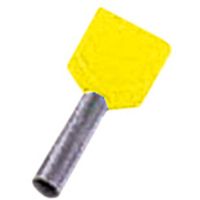 Antgalis dvigubas gilzinis izoliuotas 6mm2 Cu geltonas L-14mm DIN 46228 ICIAE614Z [100] - INTERCABLE