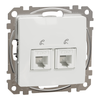 Lizdas telefono p/t dvigubas RJ11 be rėmelio baltos spalvos SEDNA DESIGN - SCHNEIDER ELECTRIC