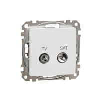 Lizdas p/t TV/SAT tarpinis be rėmelio varžtiniai kontaktai baltos spalvos 10dB SEDNA DESIGN - SCHNEIDER ELECTRIC