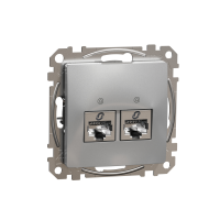 Lizdas kompiuterinis p/t dvigubas RJ45 Kat.5e STP be rėmelio aliuminio spalvos SEDNA DESIGN - SCHNEIDER ELECTRIC