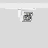 Prožektorius LED 25W IP20 3000K 1734lm į 3F bėgelį 95x95mm H-100mm 90 laipsnių dimeriuojamas baltos matinės spalvos DALI EUROSTANDARD-PLUS - BEGA