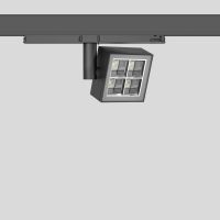 Prožektorius LED 25W IP20 3000K 1734lm į 3F bėgelį 95x95mm H-145mm 90 laipsnių dimeriuojamas juodos matinės spalvos DALI EUROSTANDARD-PLUS - BEGA